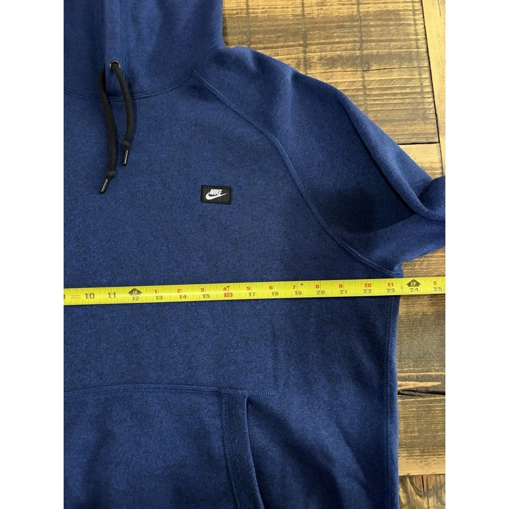Nike Sportswear Blue Pullover Hoodie Large Fleece Sweatshirt Logo Patch